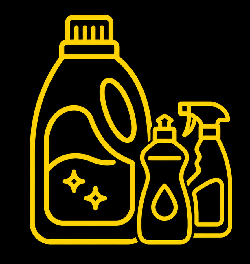 Icono de productos de limpieza profesionales