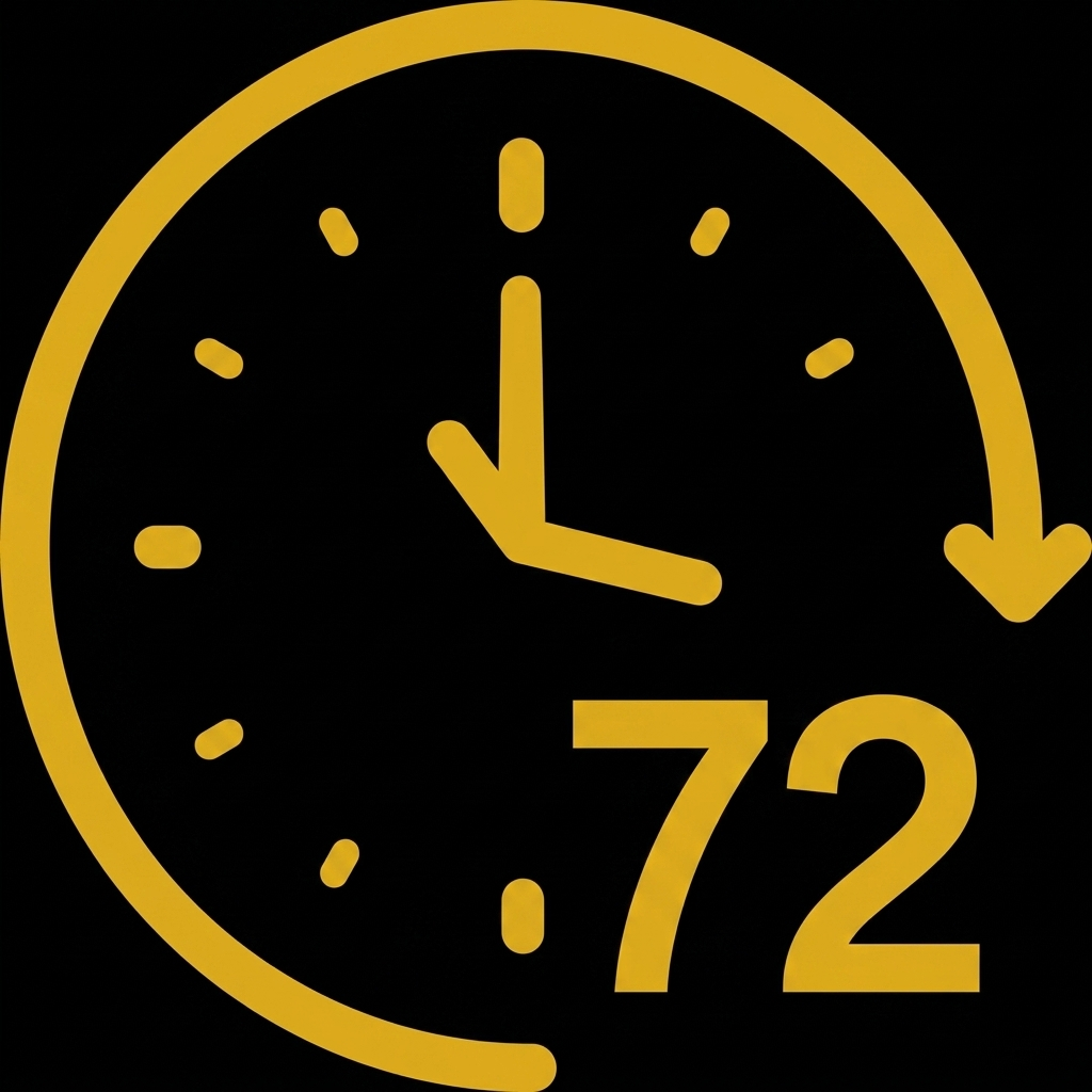 Icono de reloj 72 horas